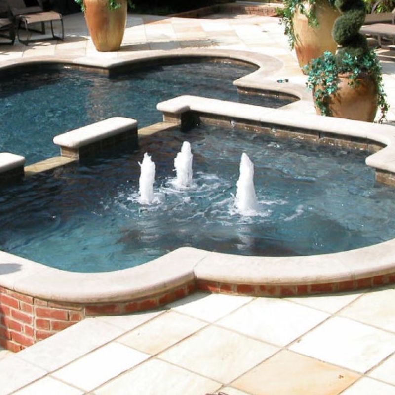 Pool and spa systems built by landscape contractors.